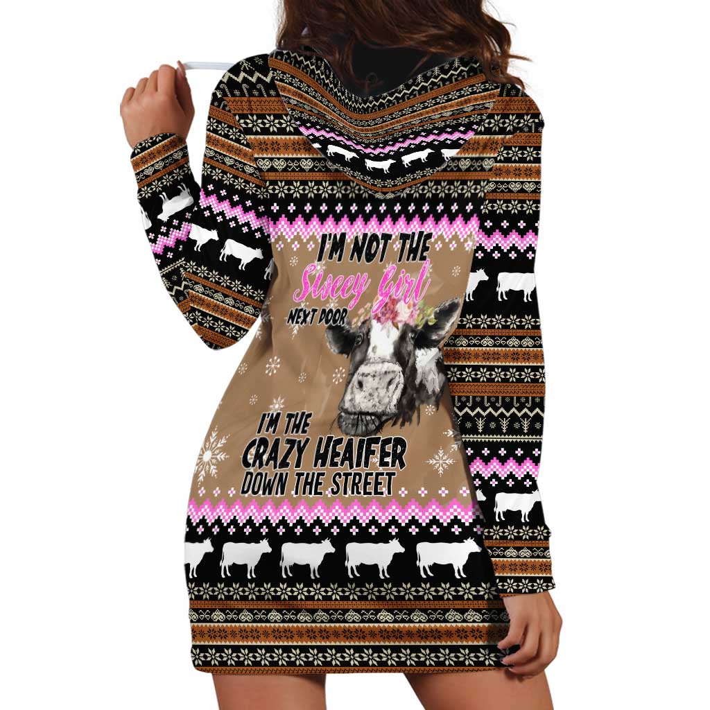 The Crazy Heifer Christmas Hoodie Dress Xmas Holiday Patterns - Wonder Print Shop