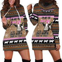 The Crazy Heifer Christmas Hoodie Dress Xmas Holiday Patterns - Wonder Print Shop