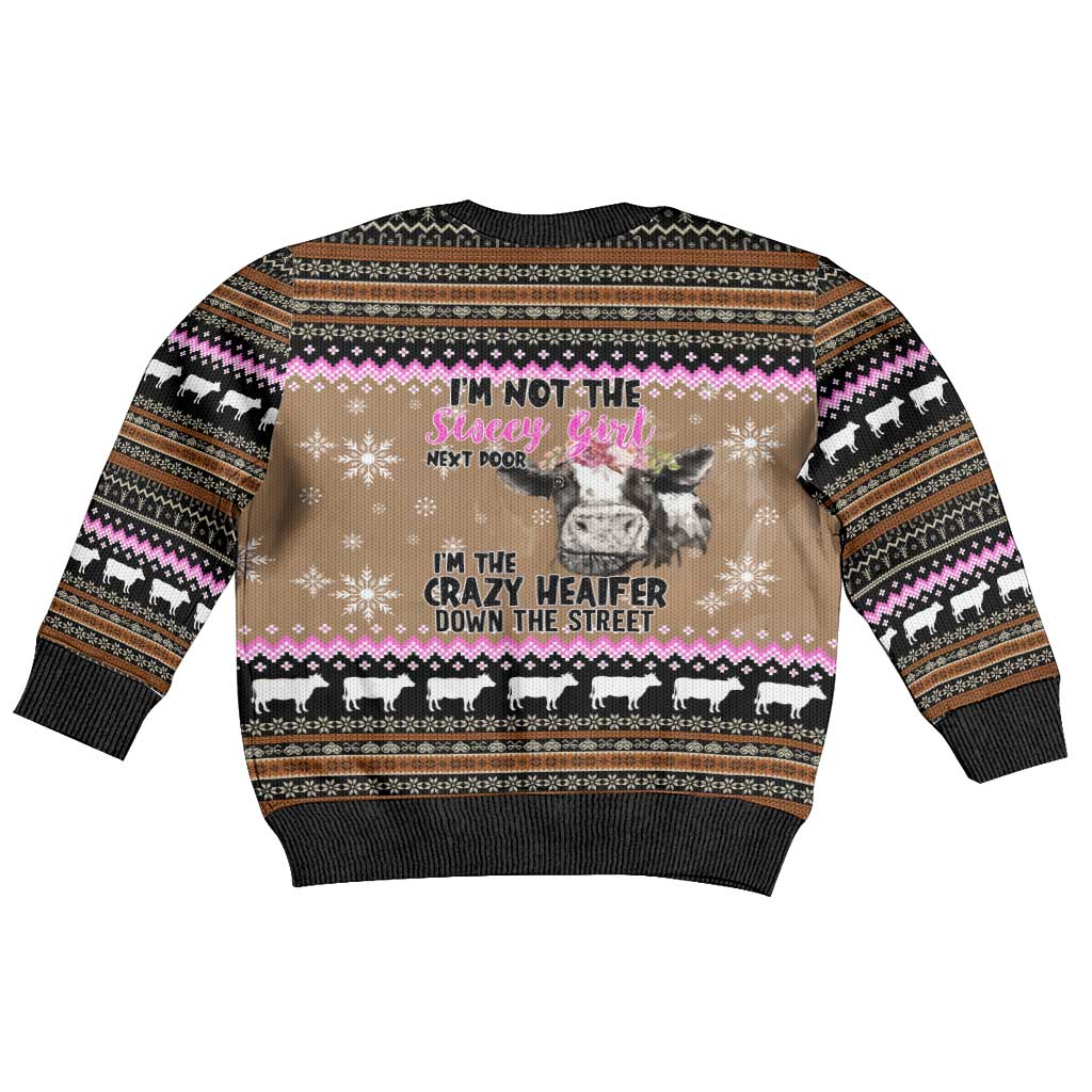 The Crazy Heifer Christmas Kid Ugly Christmas Sweater Xmas Holiday Patterns - Wonder Print Shop