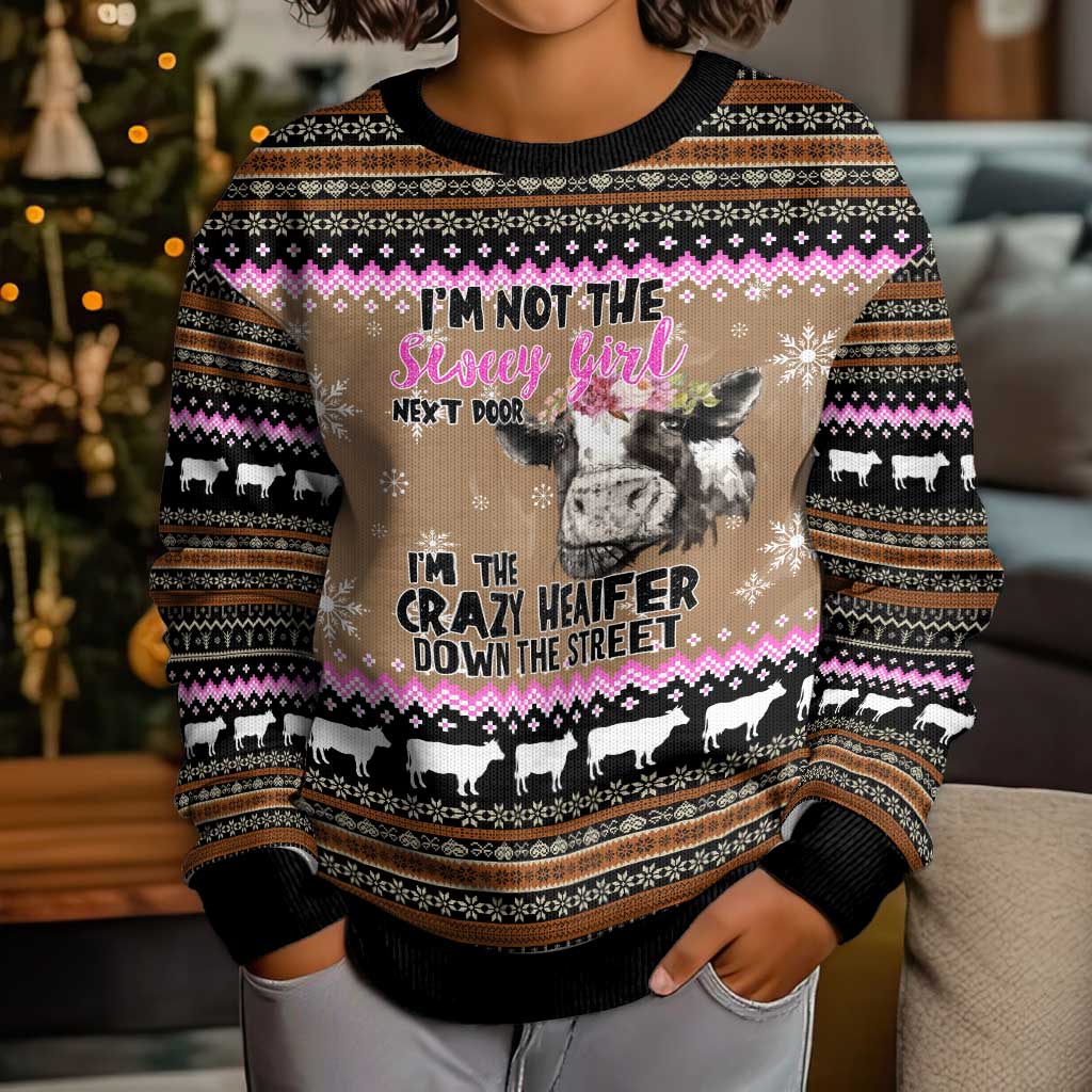 The Crazy Heifer Christmas Kid Ugly Christmas Sweater Xmas Holiday Patterns - Wonder Print Shop