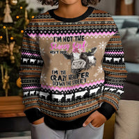 The Crazy Heifer Christmas Kid Ugly Christmas Sweater Xmas Holiday Patterns - Wonder Print Shop