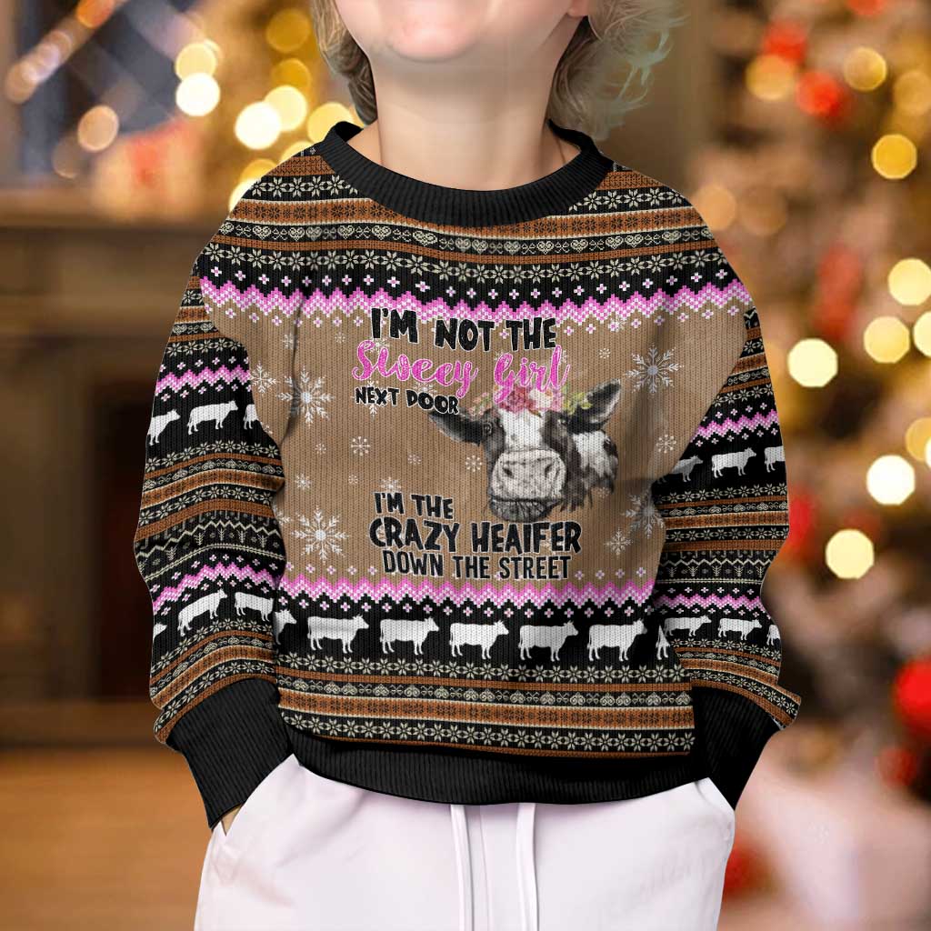 The Crazy Heifer Christmas Kid Ugly Christmas Sweater Xmas Holiday Patterns - Wonder Print Shop