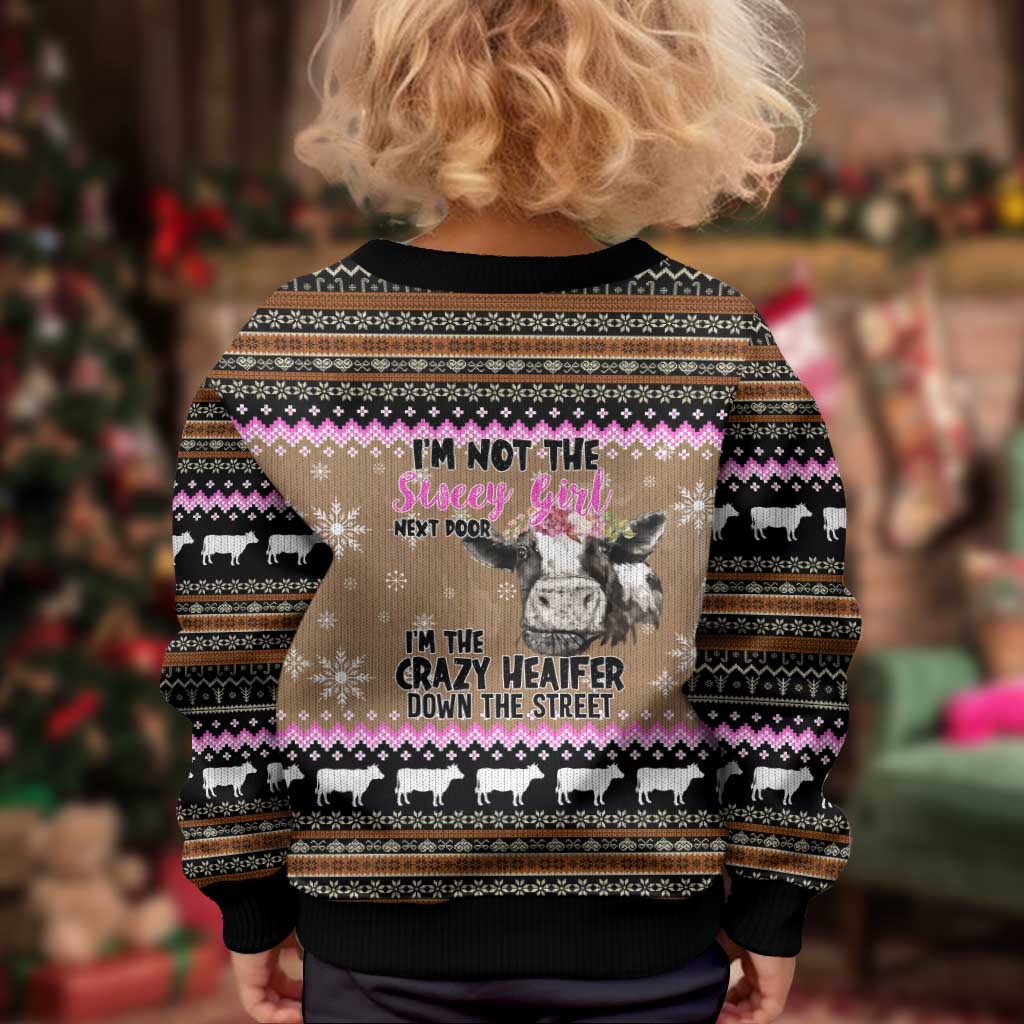 The Crazy Heifer Christmas Kid Ugly Christmas Sweater Xmas Holiday Patterns - Wonder Print Shop