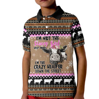 The Crazy Heifer Christmas Kid Polo Shirt Xmas Holiday Patterns - Wonder Print Shop