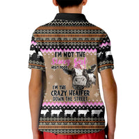 The Crazy Heifer Christmas Kid Polo Shirt Xmas Holiday Patterns - Wonder Print Shop