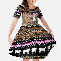 The Crazy Heifer Christmas Kid Short Sleeve Dress Xmas Holiday Patterns - Wonder Print Shop