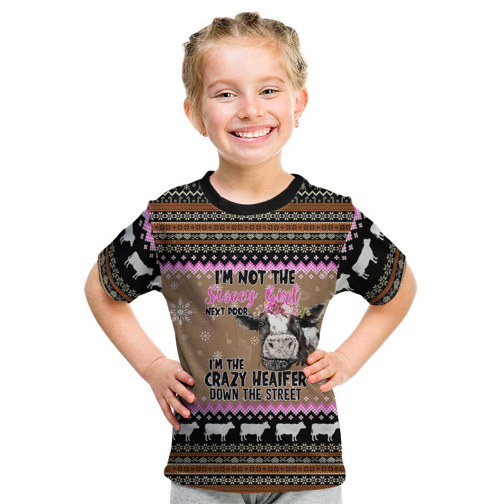 The Crazy Heifer Christmas Kid T Shirt Xmas Holiday Patterns - Wonder Print Shop