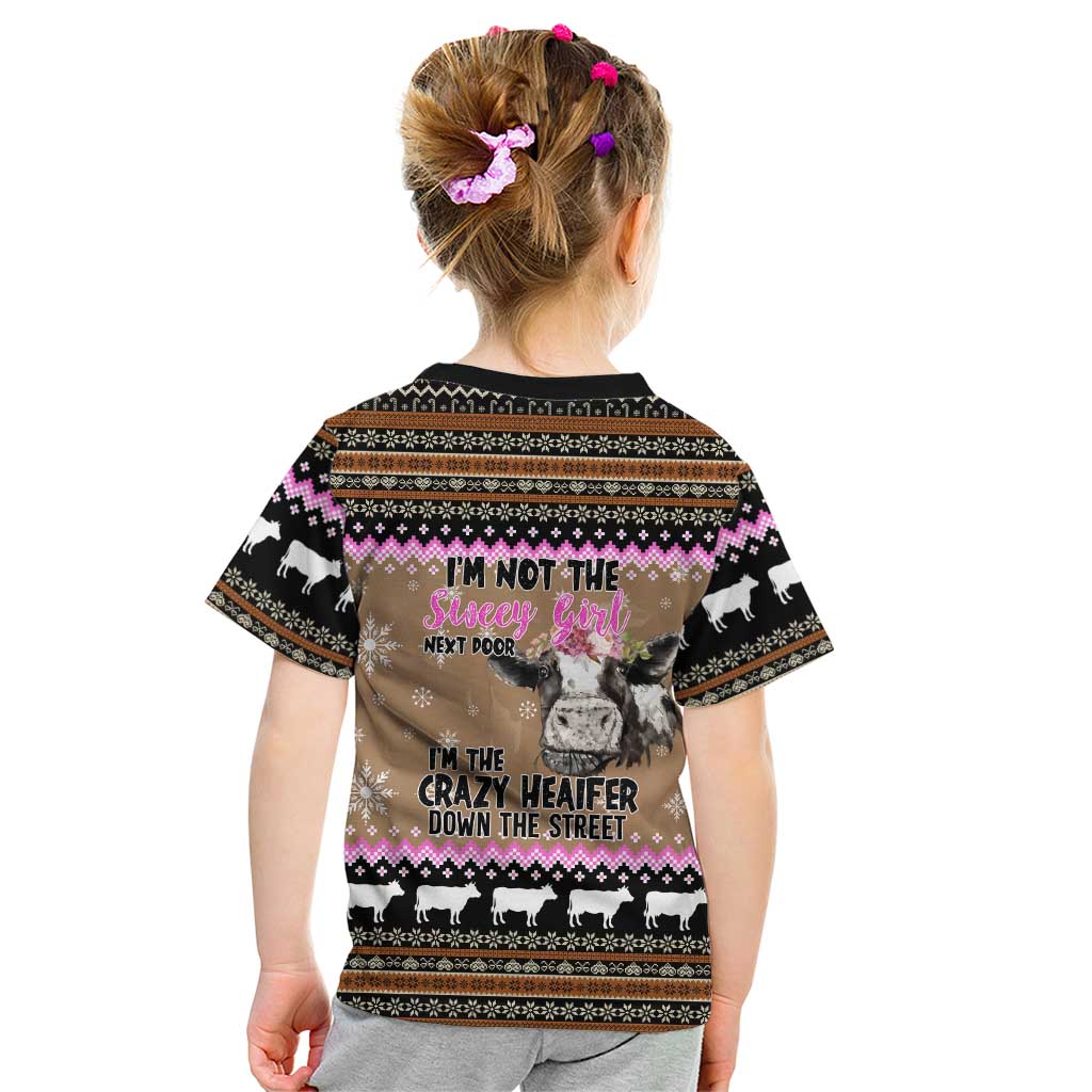 The Crazy Heifer Christmas Kid T Shirt Xmas Holiday Patterns - Wonder Print Shop