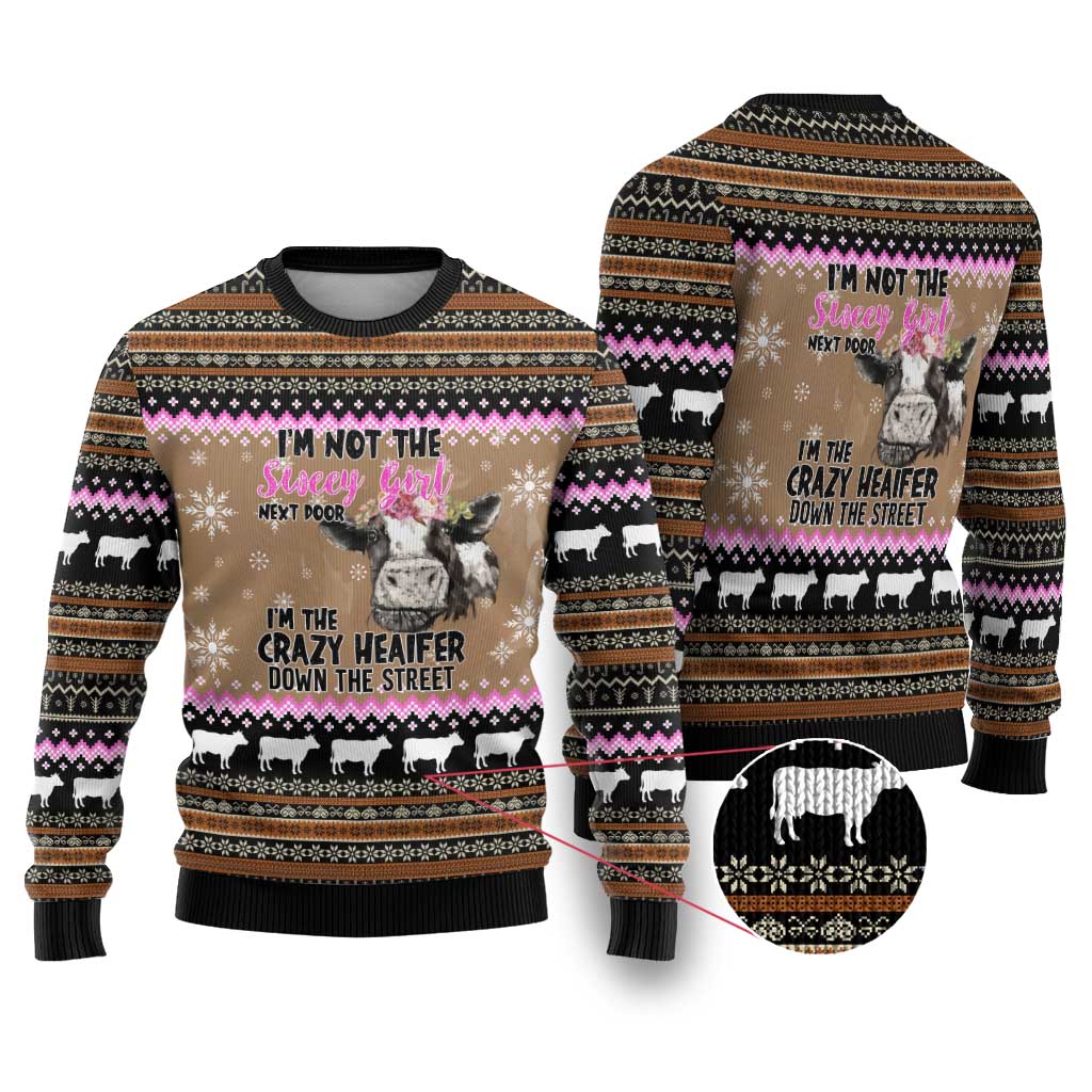 The Crazy Heifer Christmas Ugly Christmas Sweater Xmas Holiday Patterns - Wonder Print Shop