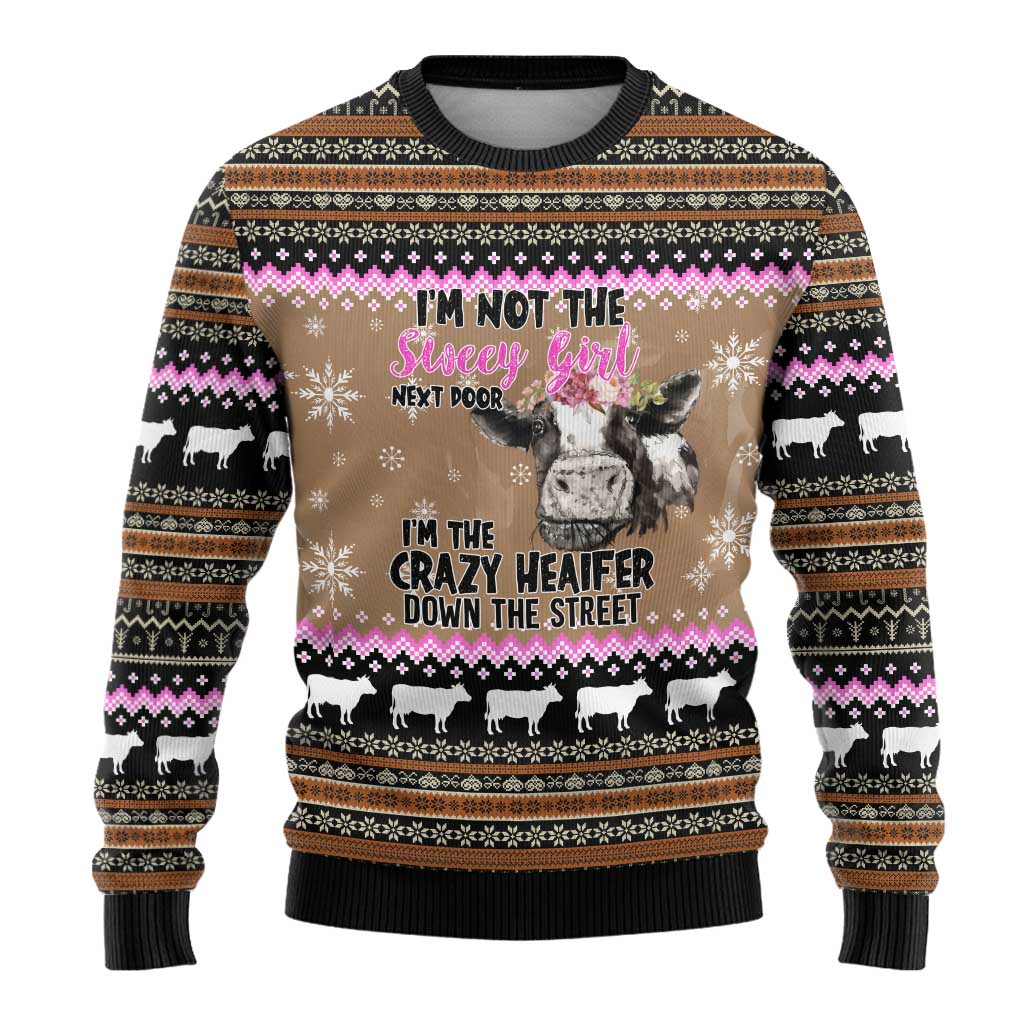 The Crazy Heifer Christmas Ugly Christmas Sweater Xmas Holiday Patterns - Wonder Print Shop