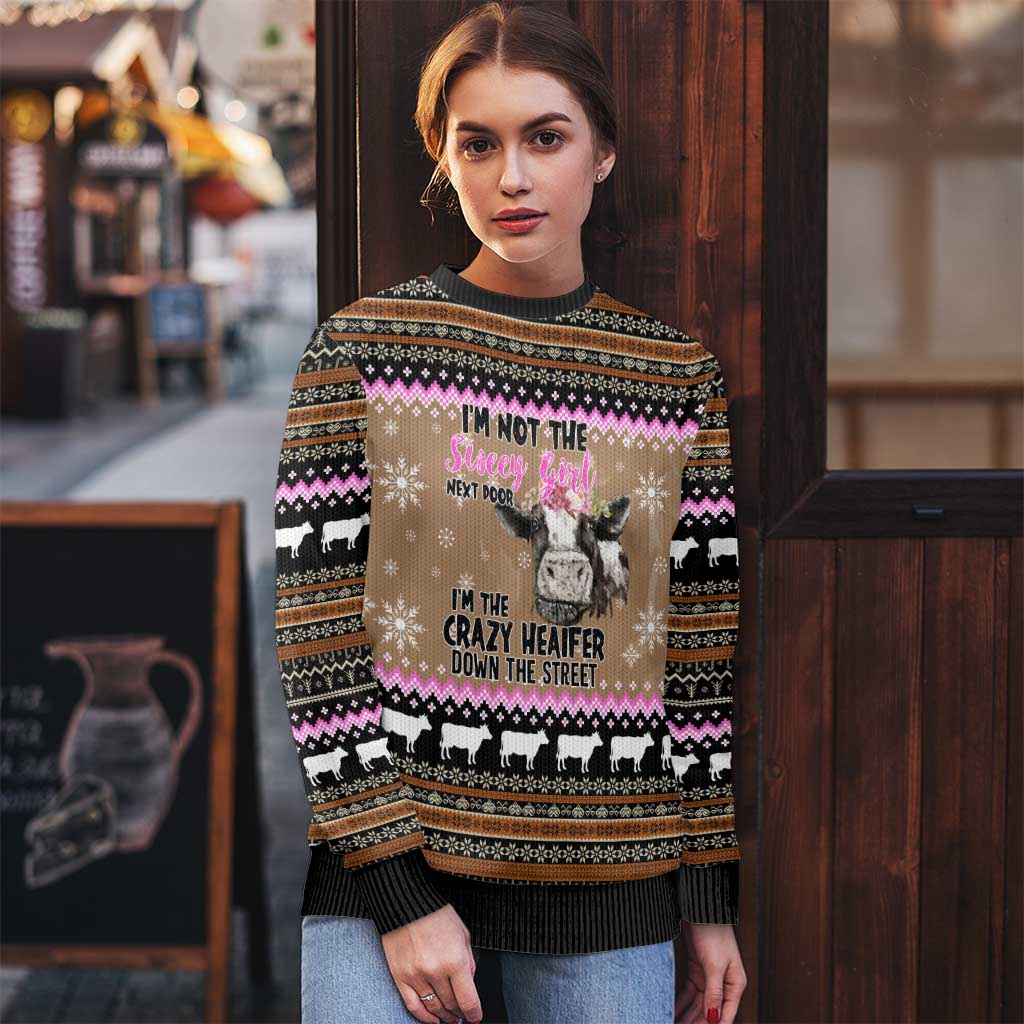 The Crazy Heifer Christmas Ugly Christmas Sweater Xmas Holiday Patterns - Wonder Print Shop