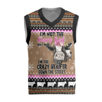 The Crazy Heifer Christmas Knitted V-Neck Vest Xmas Holiday Patterns - Wonder Print Shop
