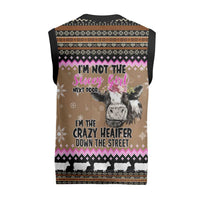 The Crazy Heifer Christmas Knitted V-Neck Vest Xmas Holiday Patterns - Wonder Print Shop