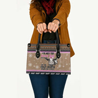 The Crazy Heifer Christmas Leather Bag Xmas Holiday Patterns - Wonder Print Shop