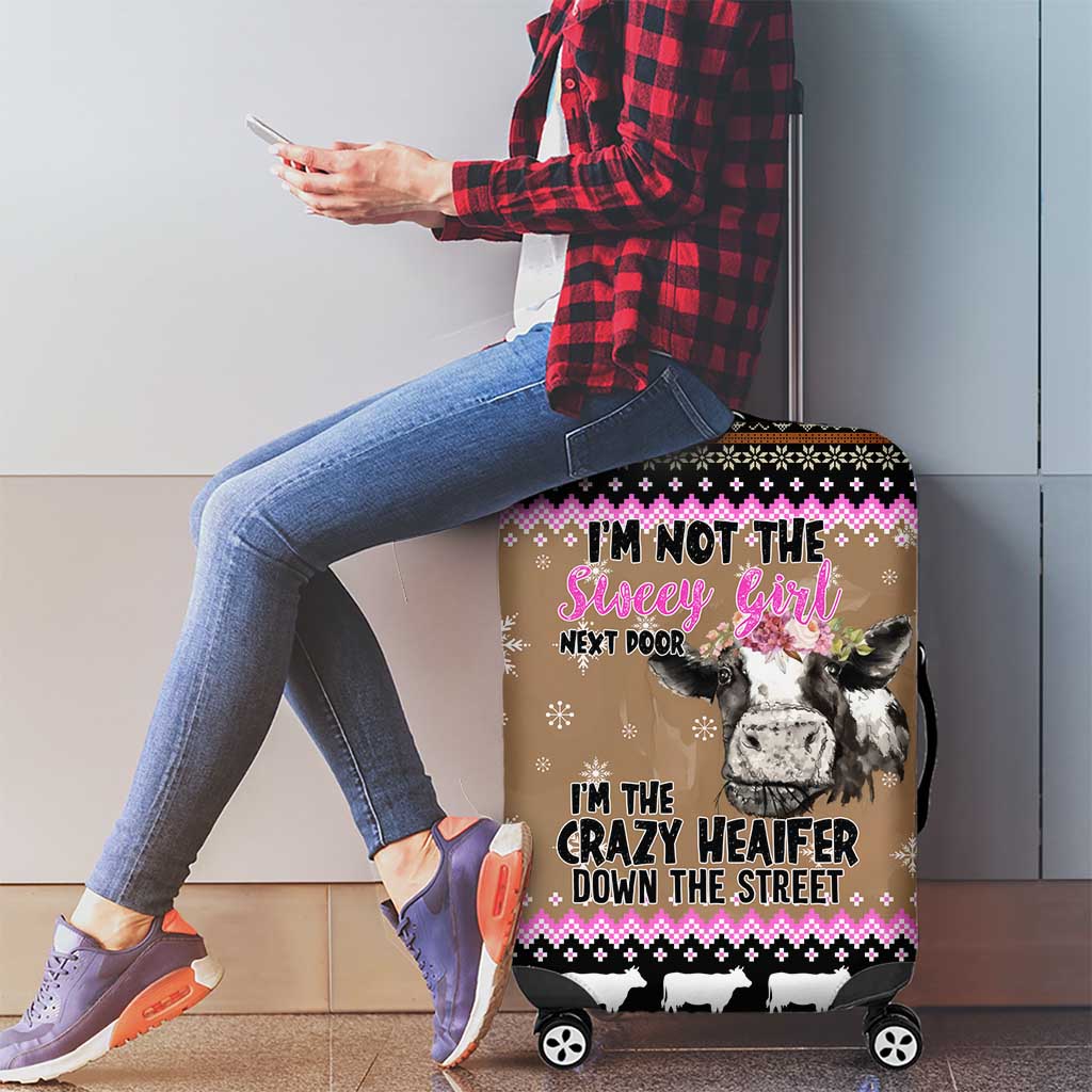The Crazy Heifer Christmas Luggage Cover Xmas Holiday Patterns - Wonder Print Shop