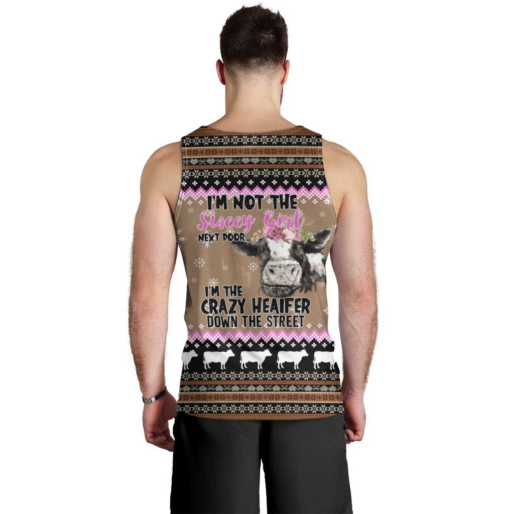 The Crazy Heifer Christmas Men Tank Top Xmas Holiday Patterns - Wonder Print Shop