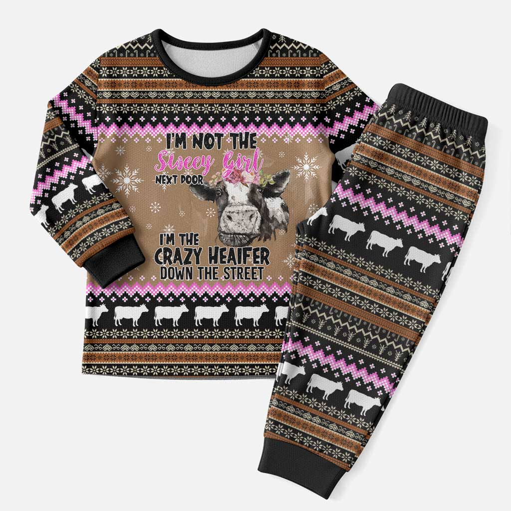 The Crazy Heifer Christmas Pajama Set Xmas Holiday Patterns - Wonder Print Shop