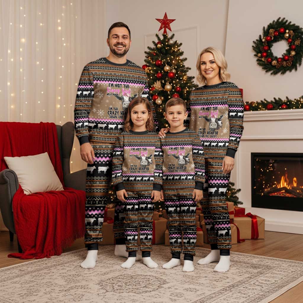 The Crazy Heifer Christmas Pajama Set Xmas Holiday Patterns - Wonder Print Shop