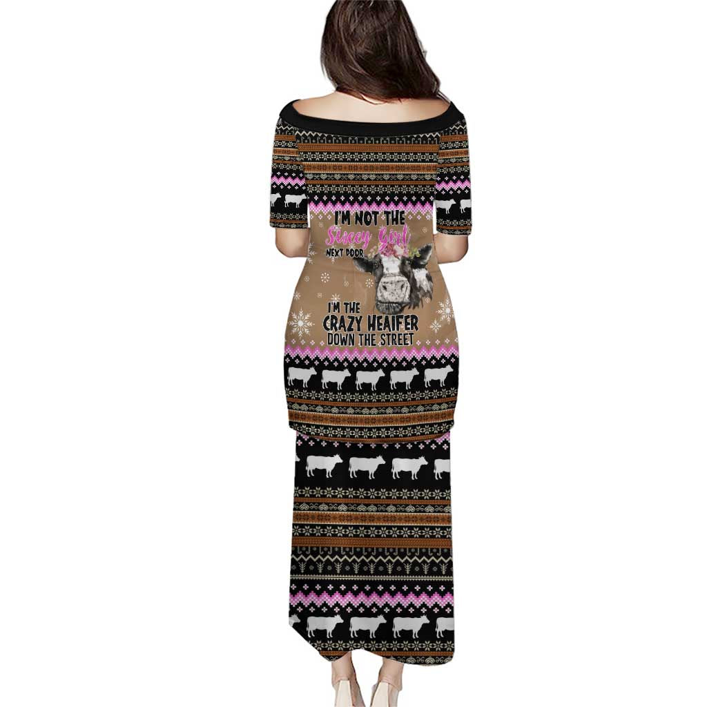 The Crazy Heifer Christmas Puletasi Xmas Holiday Patterns - Wonder Print Shop