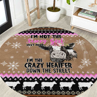 The Crazy Heifer Christmas Round Carpet Xmas Holiday Patterns - Wonder Print Shop