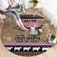 The Crazy Heifer Christmas Round Carpet Xmas Holiday Patterns - Wonder Print Shop