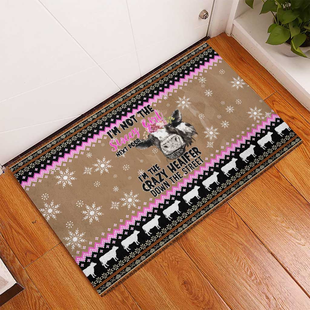 The Crazy Heifer Christmas Rubber Doormat Xmas Holiday Patterns - Wonder Print Shop