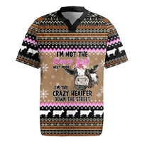 The Crazy Heifer Christmas Rugby Jersey Xmas Holiday Patterns - Wonder Print Shop
