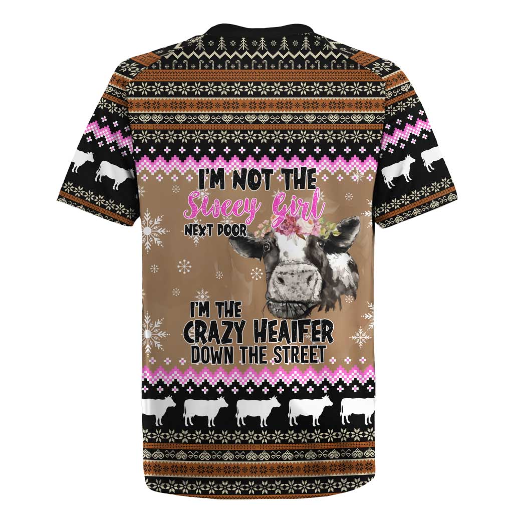 The Crazy Heifer Christmas Rugby Jersey Xmas Holiday Patterns - Wonder Print Shop