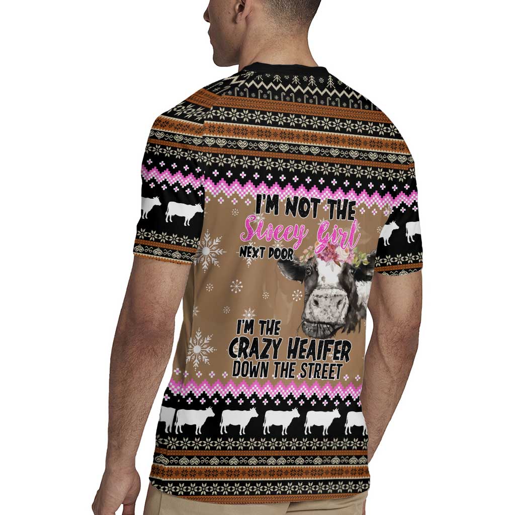 The Crazy Heifer Christmas Rugby Jersey Xmas Holiday Patterns - Wonder Print Shop