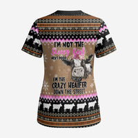 The Crazy Heifer Christmas Scrub Top Xmas Holiday Patterns - Wonder Print Shop