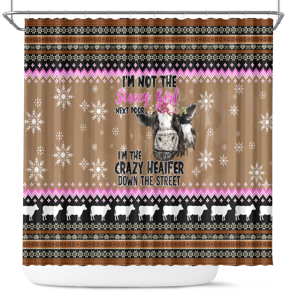The Crazy Heifer Christmas Shower Curtain Xmas Holiday Patterns - Wonder Print Shop