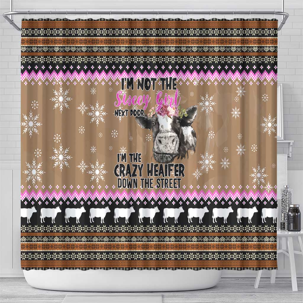 The Crazy Heifer Christmas Shower Curtain Xmas Holiday Patterns - Wonder Print Shop