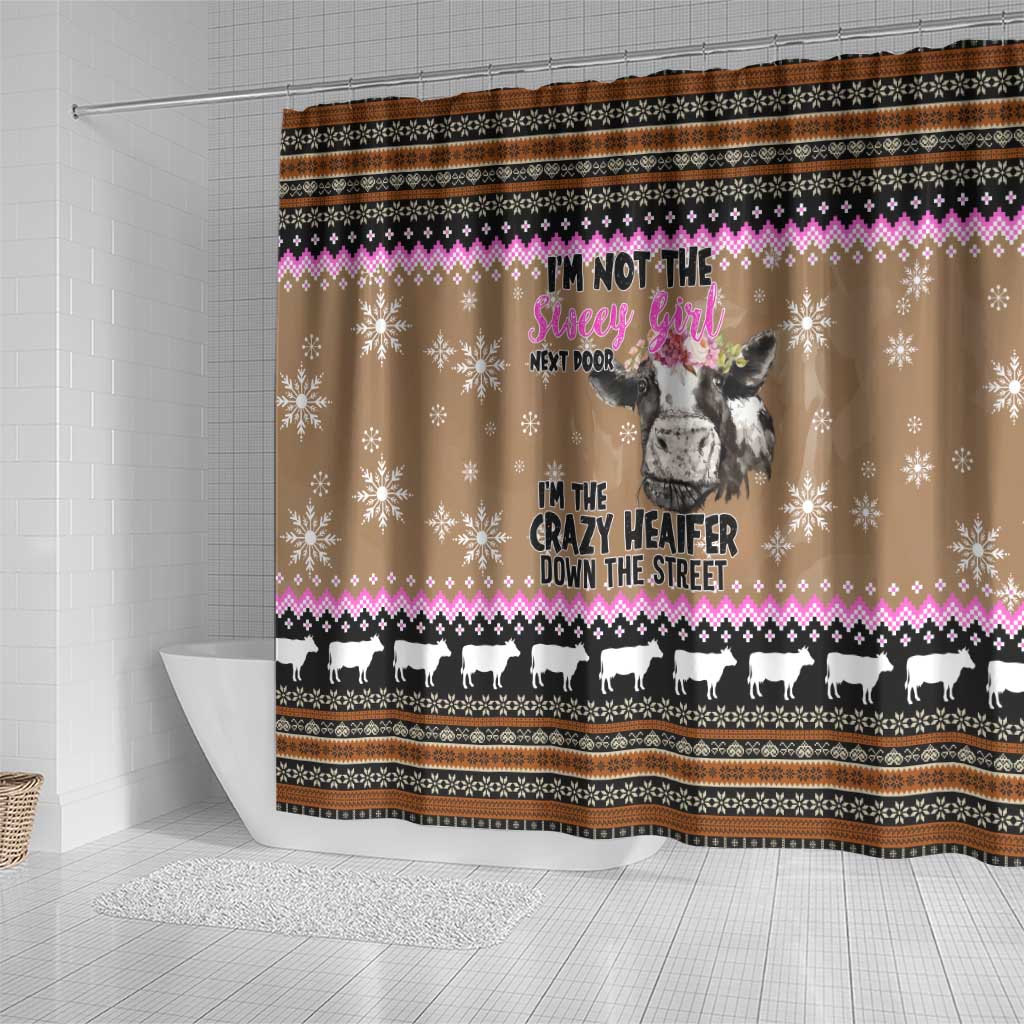 The Crazy Heifer Christmas Shower Curtain Xmas Holiday Patterns - Wonder Print Shop