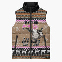 The Crazy Heifer Christmas Sleeveless Puffer Jacket Xmas Holiday Patterns - Wonder Print Shop