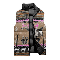 The Crazy Heifer Christmas Sleeveless Puffer Jacket Xmas Holiday Patterns - Wonder Print Shop