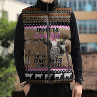 The Crazy Heifer Christmas Sleeveless Puffer Jacket Xmas Holiday Patterns - Wonder Print Shop