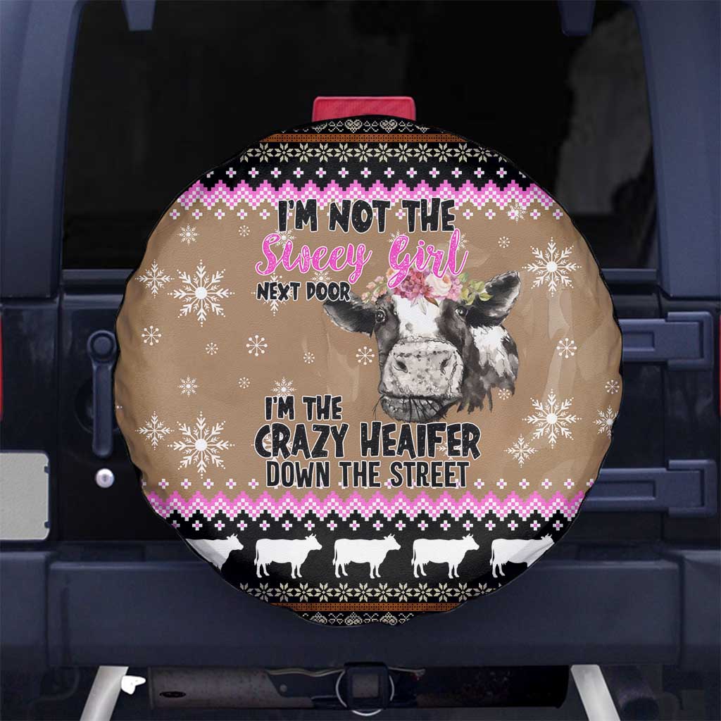 The Crazy Heifer Christmas Spare Tire Cover Xmas Holiday Patterns - Wonder Print Shop
