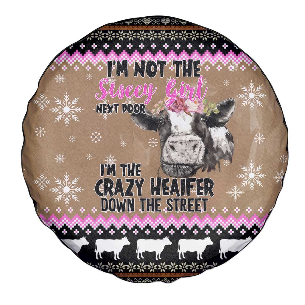 The Crazy Heifer Christmas Spare Tire Cover Xmas Holiday Patterns - Wonder Print Shop