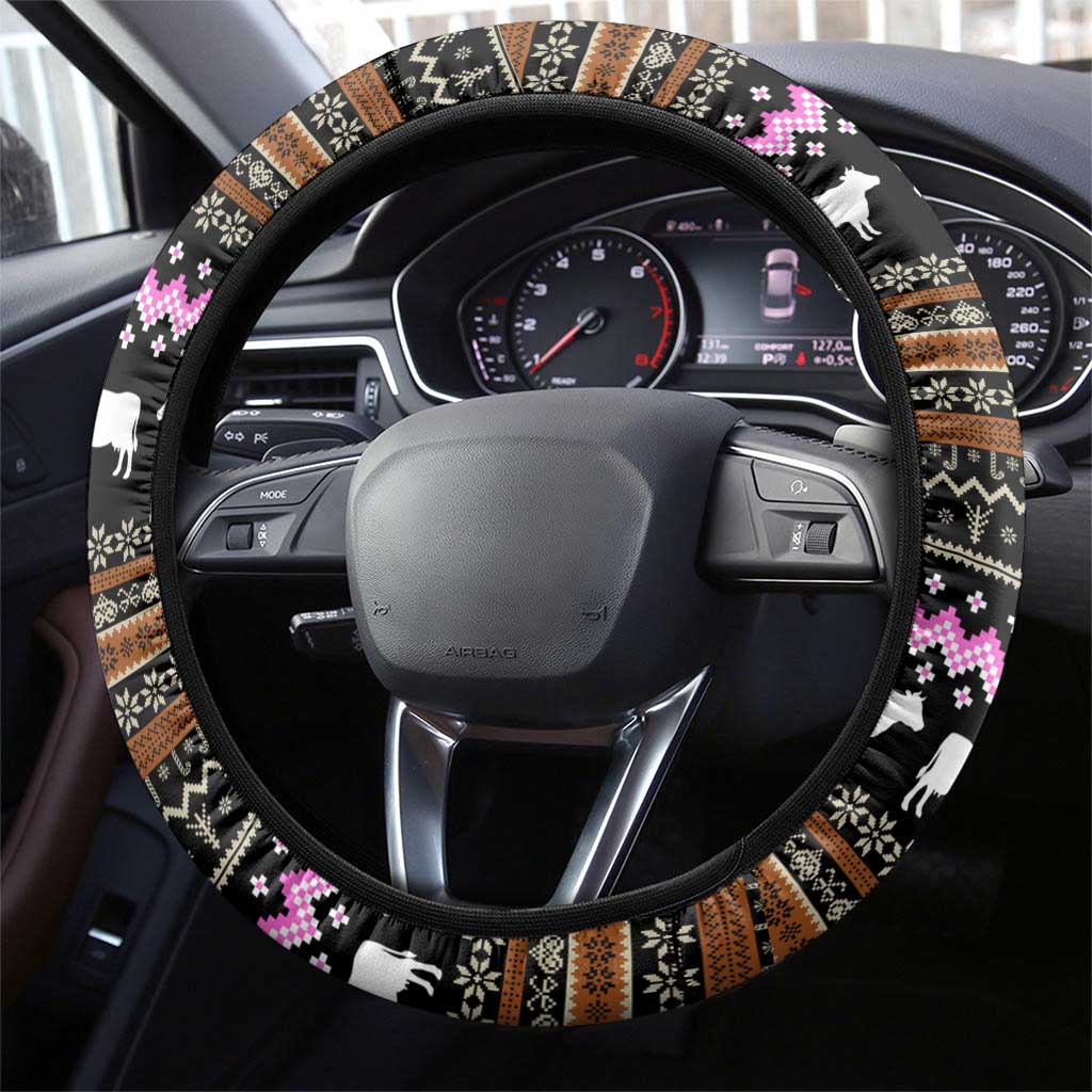 The Crazy Heifer Christmas Steering Wheel Cover Xmas Holiday Patterns - Wonder Print Shop