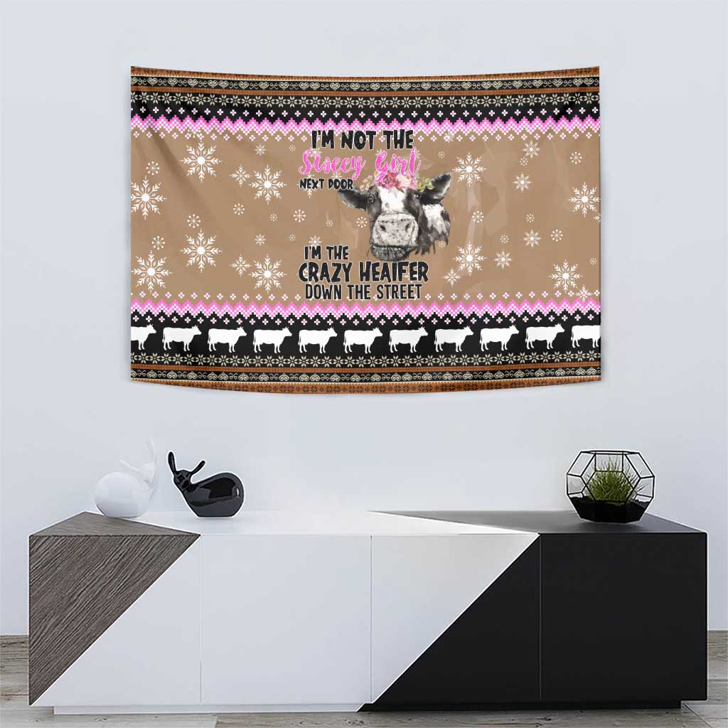 The Crazy Heifer Christmas Tapestry Xmas Holiday Patterns - Wonder Print Shop