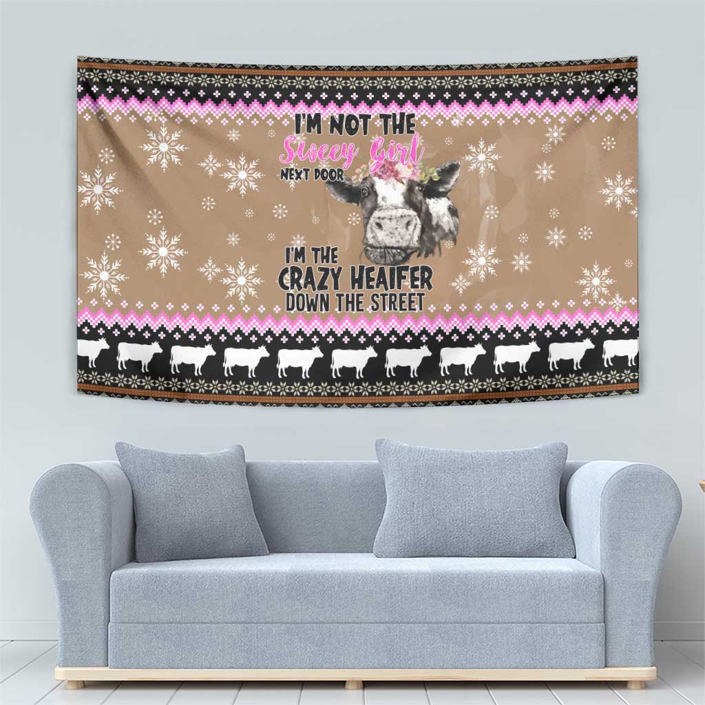 The Crazy Heifer Christmas Tapestry Xmas Holiday Patterns - Wonder Print Shop