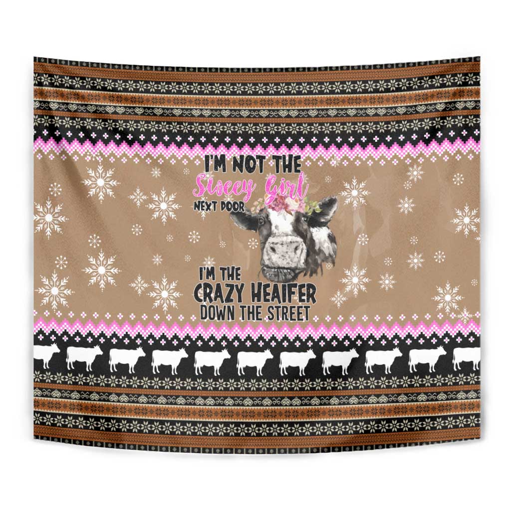 The Crazy Heifer Christmas Tapestry Xmas Holiday Patterns - Wonder Print Shop