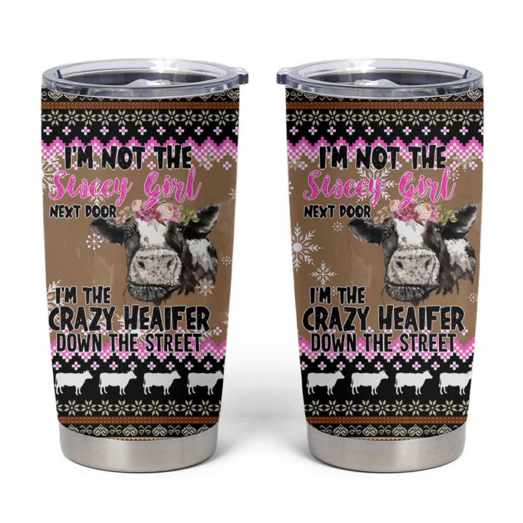 The Crazy Heifer Christmas Tumbler Cup Xmas Holiday Patterns - Wonder Print Shop