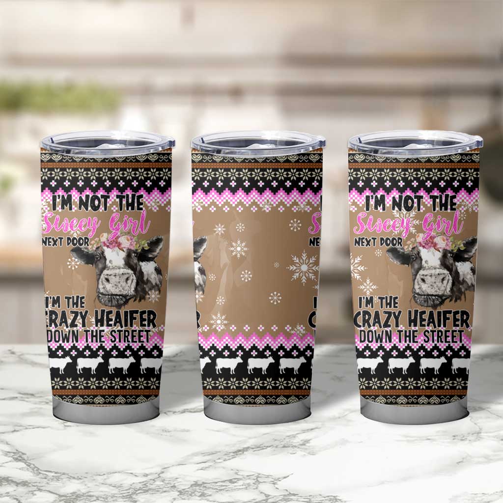The Crazy Heifer Christmas Tumbler Cup Xmas Holiday Patterns - Wonder Print Shop