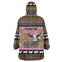 The Crazy Heifer Christmas Wearable Blanket Hoodie Xmas Holiday Patterns - Wonder Print Shop