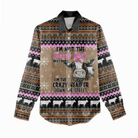 The Crazy Heifer Christmas Women Casual Shirt Xmas Holiday Patterns - Wonder Print Shop