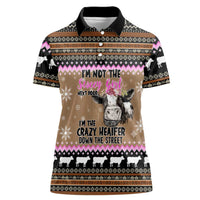 The Crazy Heifer Christmas Women Polo Shirt Xmas Holiday Patterns - Wonder Print Shop