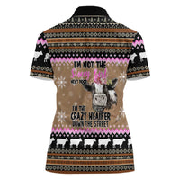 The Crazy Heifer Christmas Women Polo Shirt Xmas Holiday Patterns - Wonder Print Shop