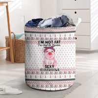 Pig Overflows Christmas Laundry Basket Xmas Holiday Patterns - Wonder Print Shop