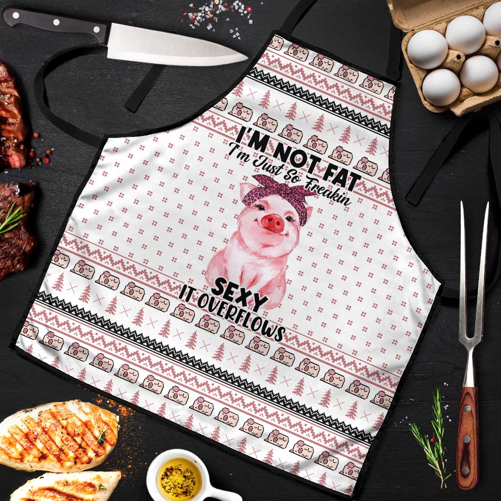 Pig Overflows Christmas Apron Xmas Holiday Patterns - Wonder Print Shop